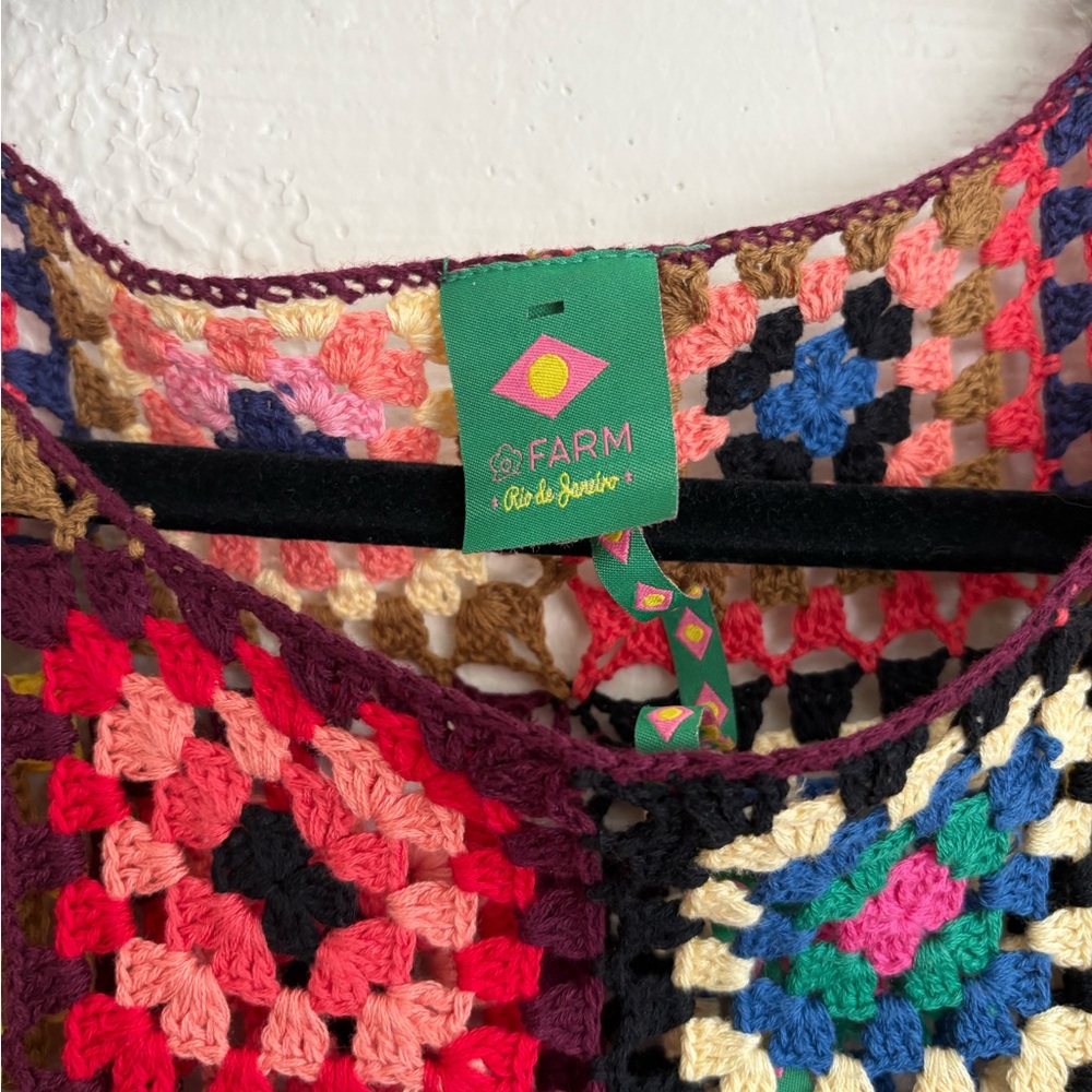 FARM Rio Multicolor Crochet Crop Top - Picture 3 of 6